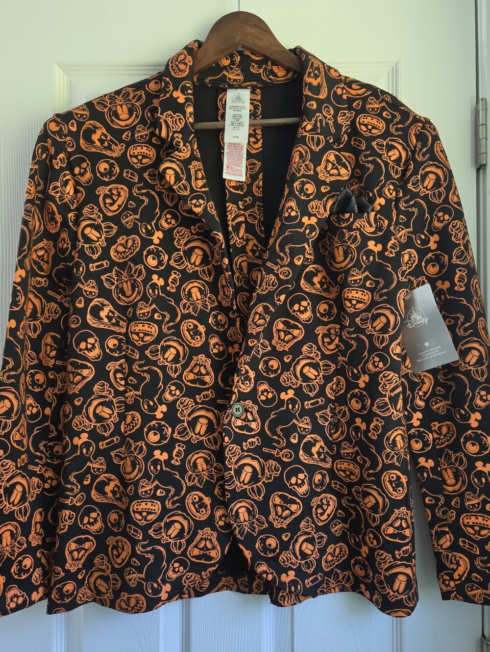 Disney Parks Mickey Minnie Halloween Glow In Dark Blazer Jacket Size Medium NWT